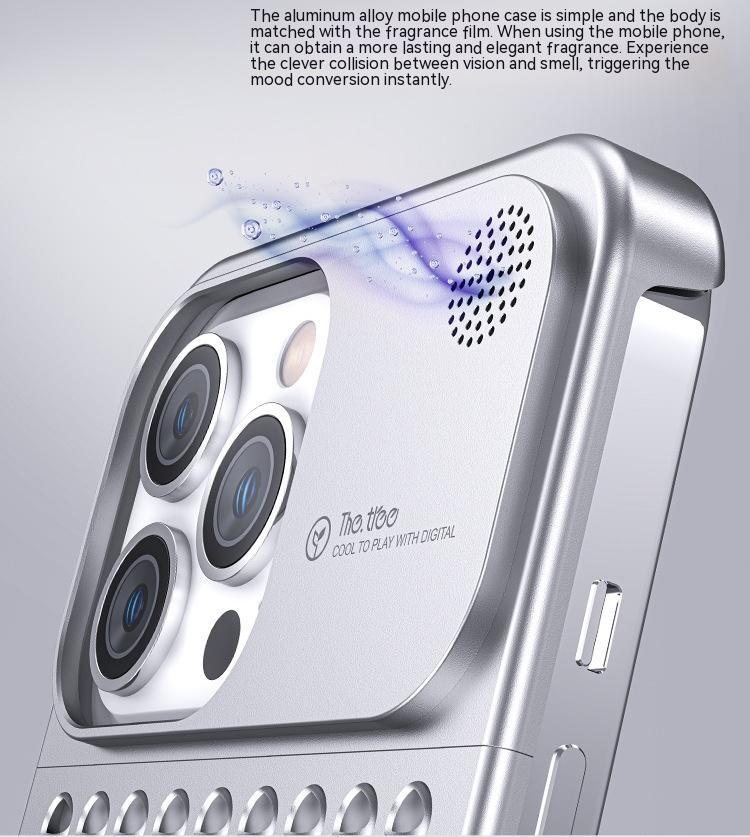 Aluminum Alloy Phone Case For 14 13 Pro Max Plus Hollow Heat Dissipation Anti-fall Full Body Shockproof Phone Cove - KuzuSHOP