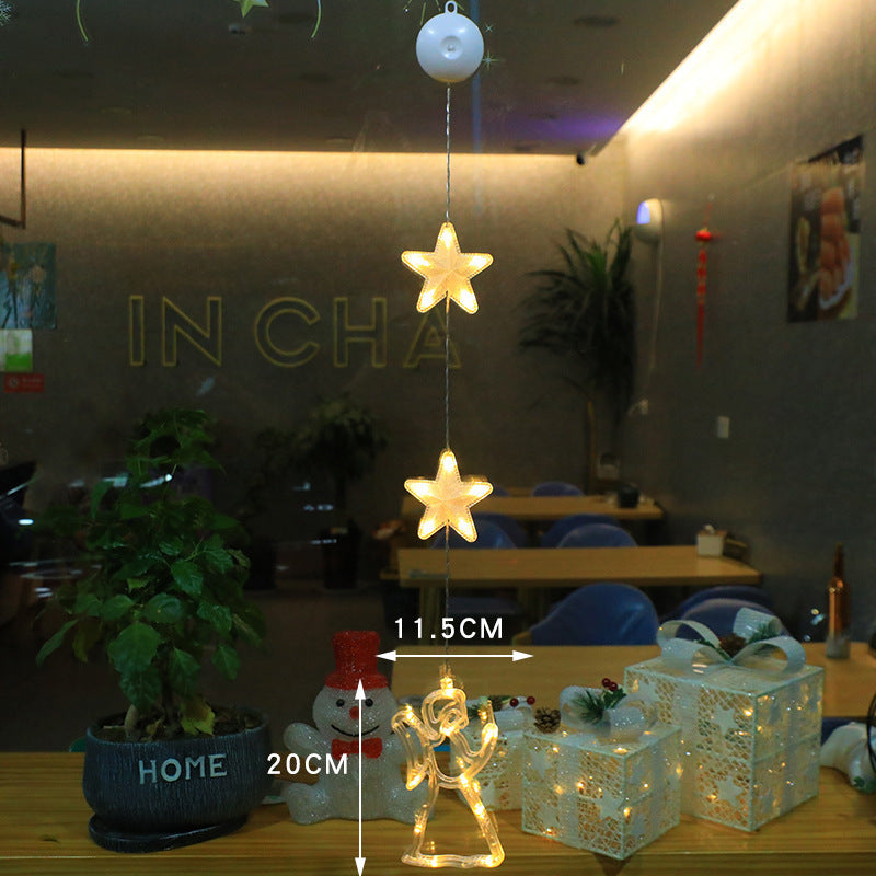 Christmas 3pcs LED Light Star, Xmas Tree Hanging Ornaments Decoration For Home, Christmas Decorations - KuzuSHOP