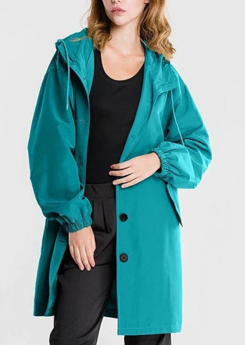 Plus Size Trench Coat Mid-length Loose Long Sleeve Jacket - KuzuSHOP