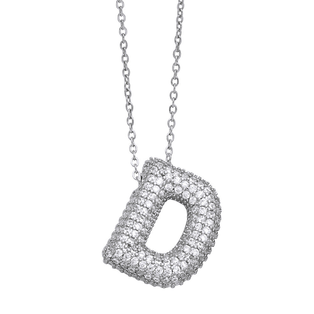 26 English Letter Necklace For Women Inlaid Zircon - KuzuSHOP