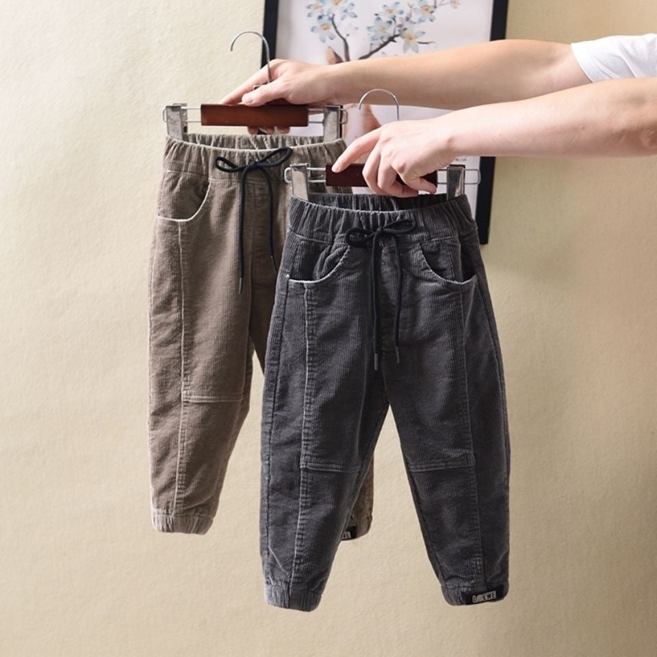 Children's Handsome Corduroy Casual Pants Winter Clothes - KuzuSHOP