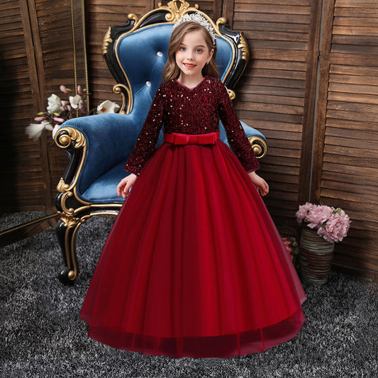 Girls Fashion Cotton Sequin Dress Kids - KuzuSHOP