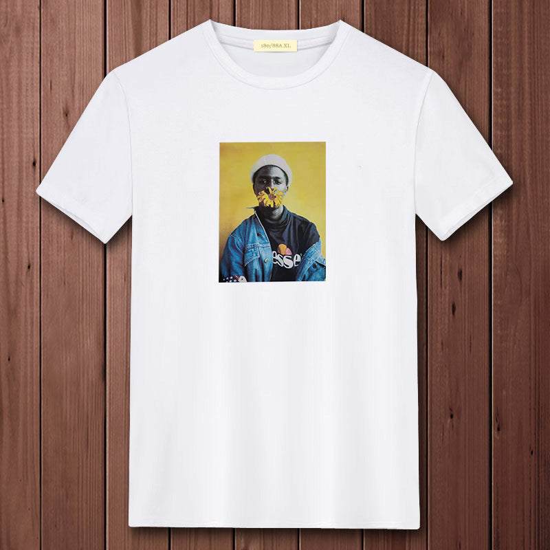 Men's Short Sleeve T Shirt Loose Cotton - KuzuSHOP