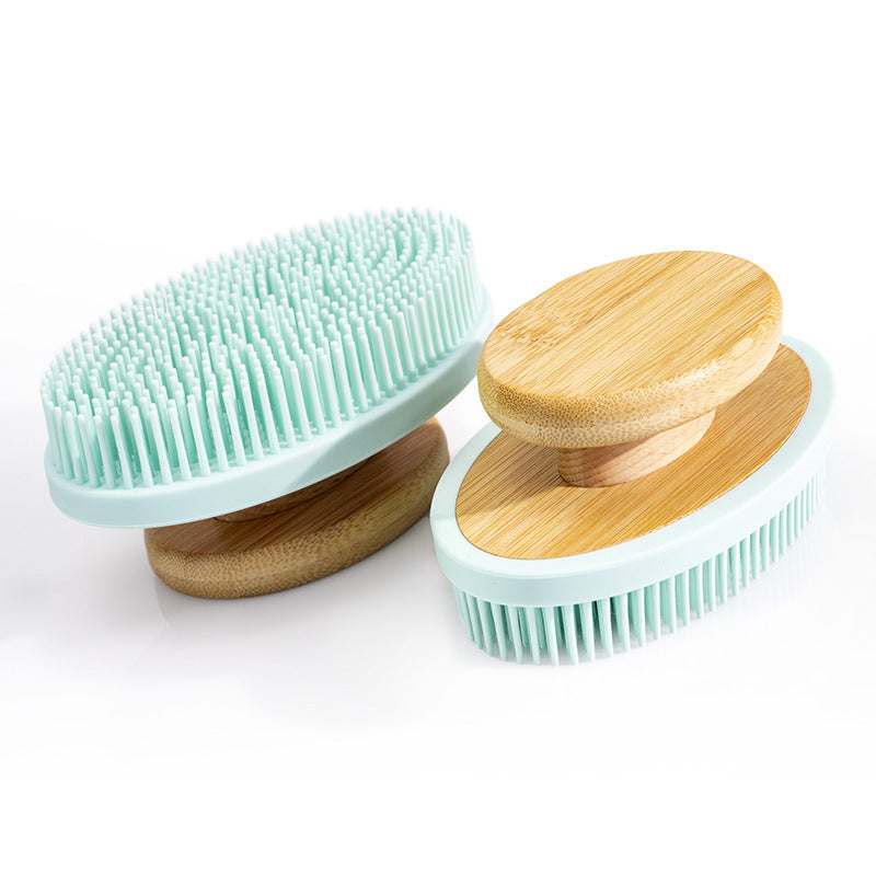 Silicone Bath Brush Massage Bath Soft Hand-held Long Teeth Cleaning - KuzuSHOP