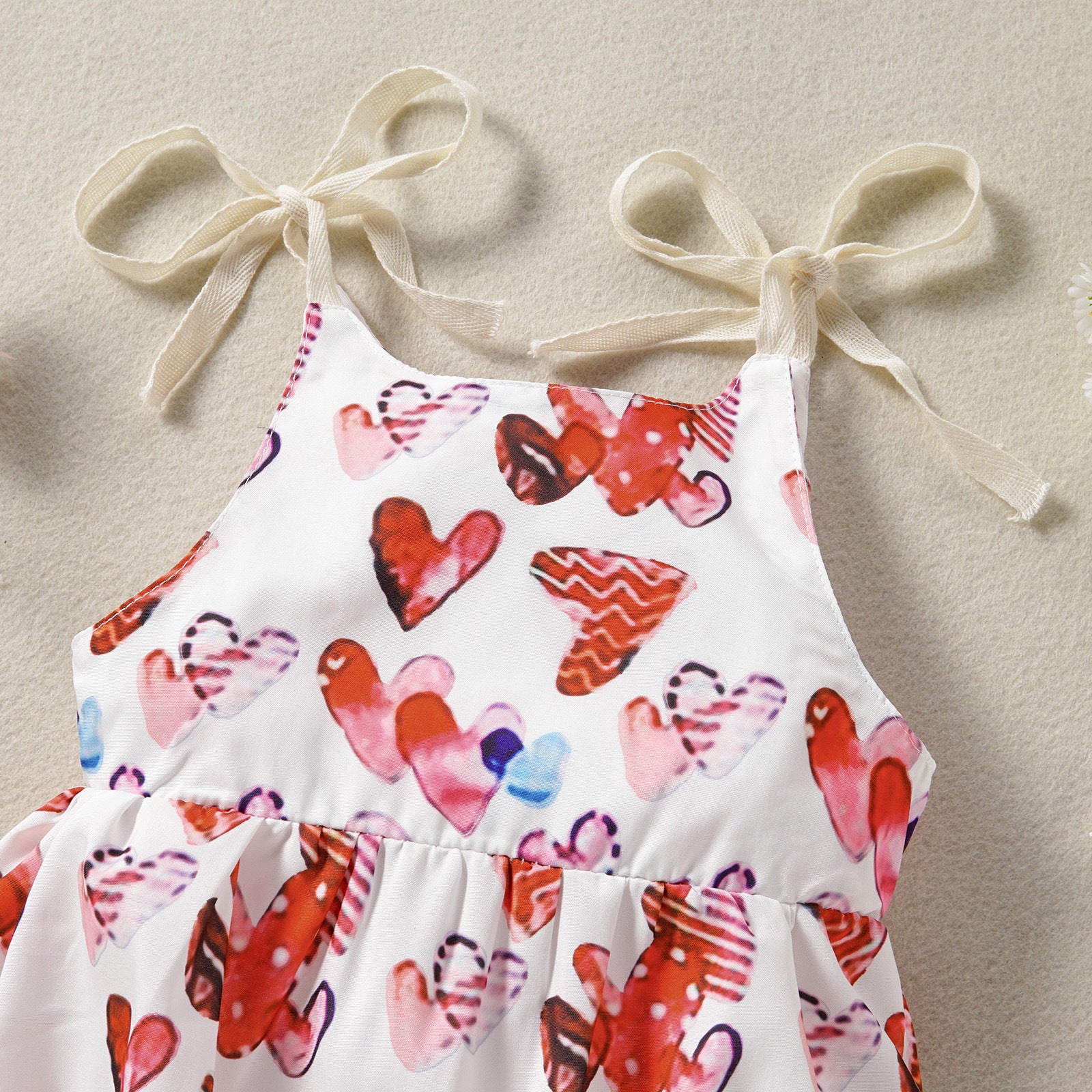 Baby Girl's Red Love Printing Sling - KuzuSHOP