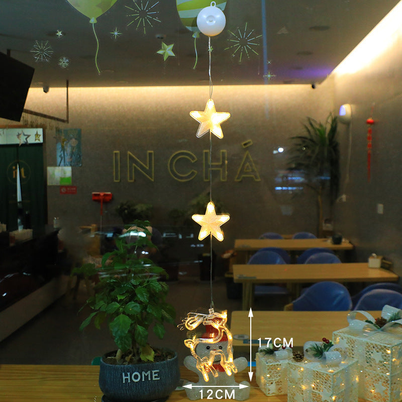 Christmas 3pcs LED Light Star, Xmas Tree Hanging Ornaments Decoration For Home, Christmas Decorations - KuzuSHOP
