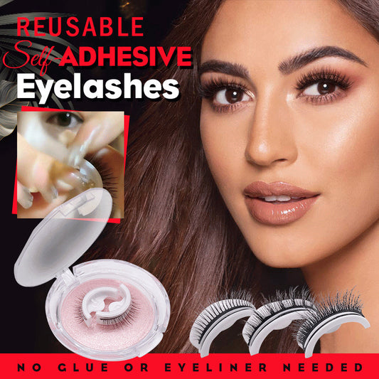 Reusable 3D Mink Lashes Natural False Eyelashes Self Adhesive Fake Glue Free Makeup Eyelash Extension Silk - KuzuSHOP