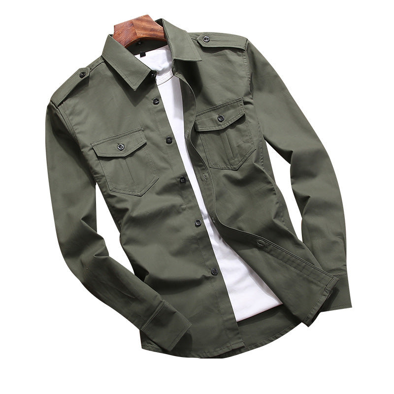 Pure Cotton All-match Casual Plus Size Shirt Coat Men - KuzuSHOP