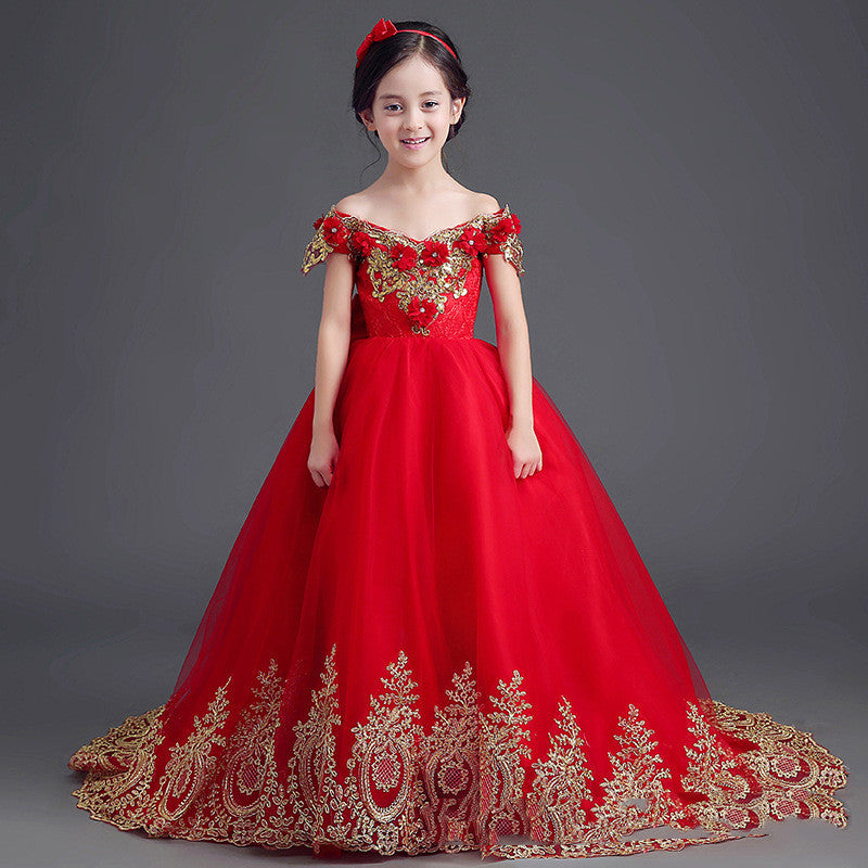 Children's Costume Princess Dress Long Tail Skirt