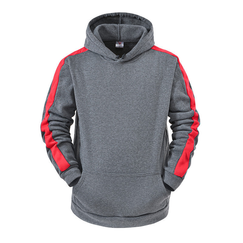 Men Casual Sweater Hooded Stitching Top - KuzuSHOP
