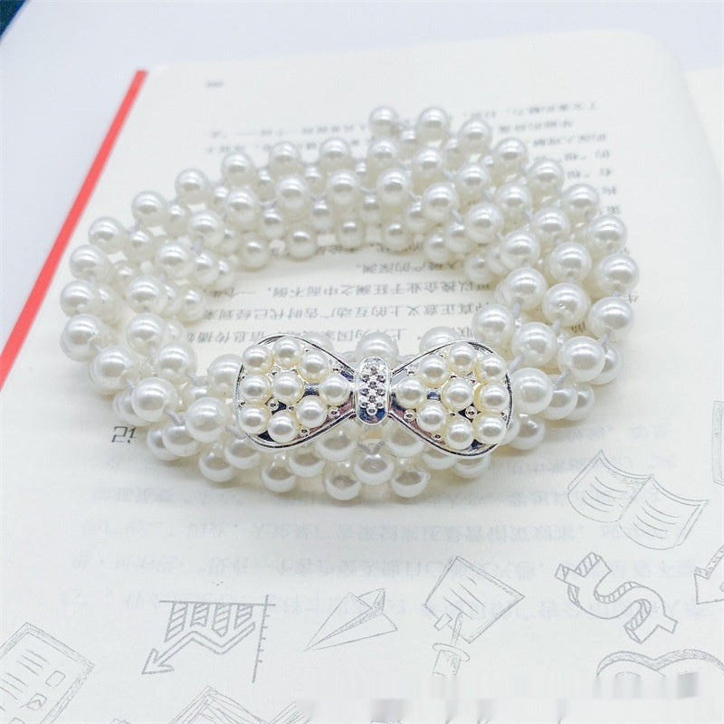 Fashion Jewelry Women's White Pearl Waist Chain Decoration - KuzuSHOP