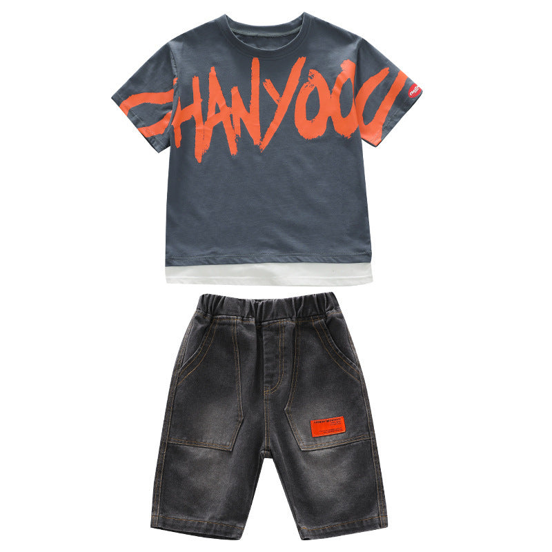 Big Boy's Short Sleeve Suit T-shirt Trendy - KuzuSHOP