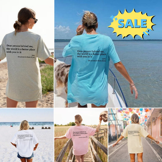 New Fashion Womens Letter T-Shirt Round Neck Short Sleeve Slogan Tee Top - KuzuSHOP
