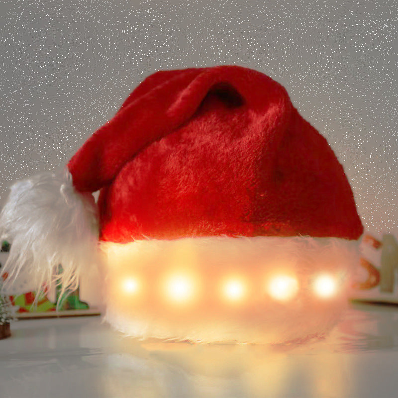 LED Light Christmas Hat for Children & Adults, Christmas Luminous Santa Hat