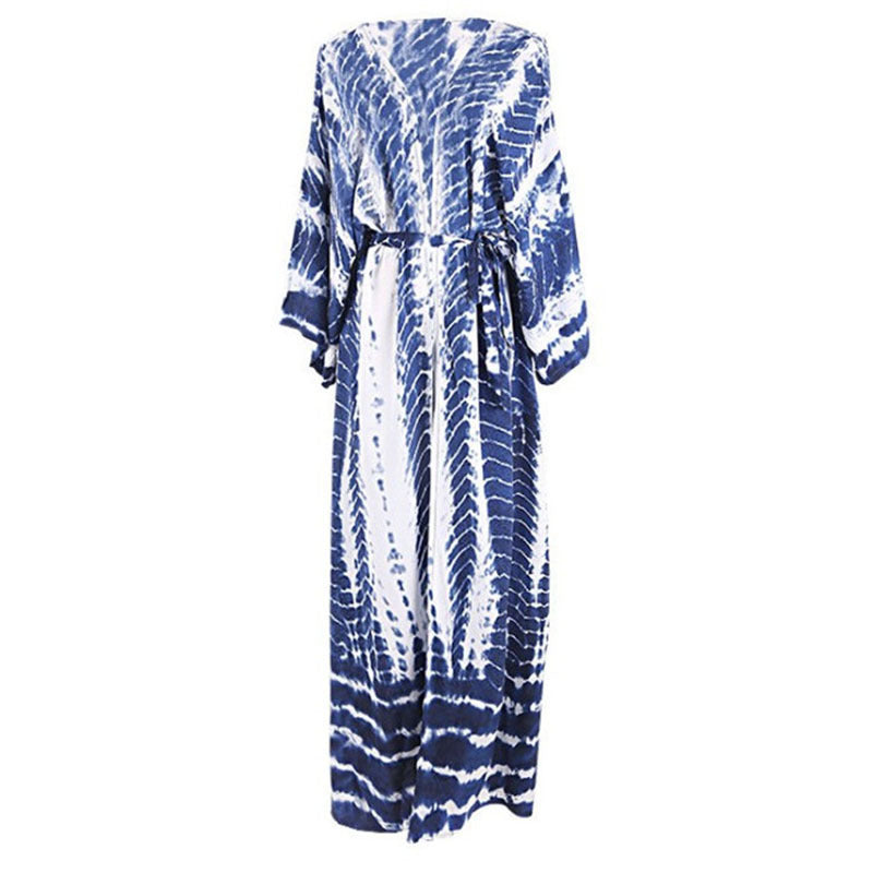 Printed Sexy Loose Sun Protection Bikini Blouse - KuzuSHOP