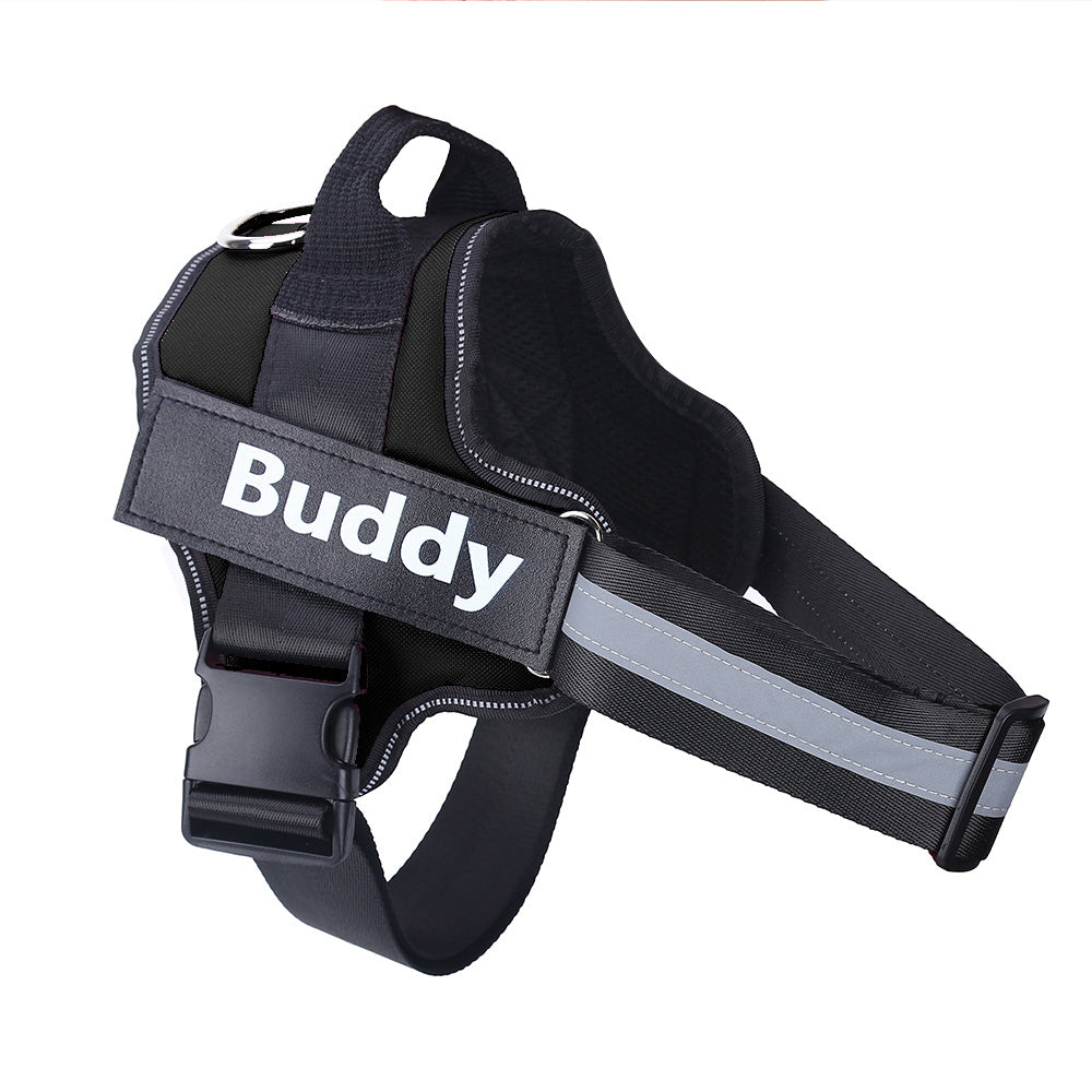 Personalized Dog Harness NO PULL Reflective Breathable Adjustable Pet Harness Vest For Small Large Dog Custom Patch Pet Supplies - KuzuSHOP