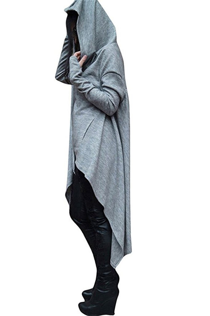 Long embroidered cloak hooded sweater - KuzuSHOP