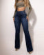 Sexy Elegant New Fashion Casual Female Trouser Bottom Back Shirred Button Front High Waist Jeans - KuzuSHOP