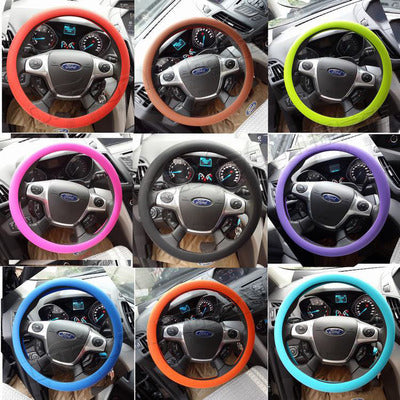 Non-slip car silicone steering wheel cover GM silicone steering wheel handle set Steering wheel silicone cover - KuzuSHOP