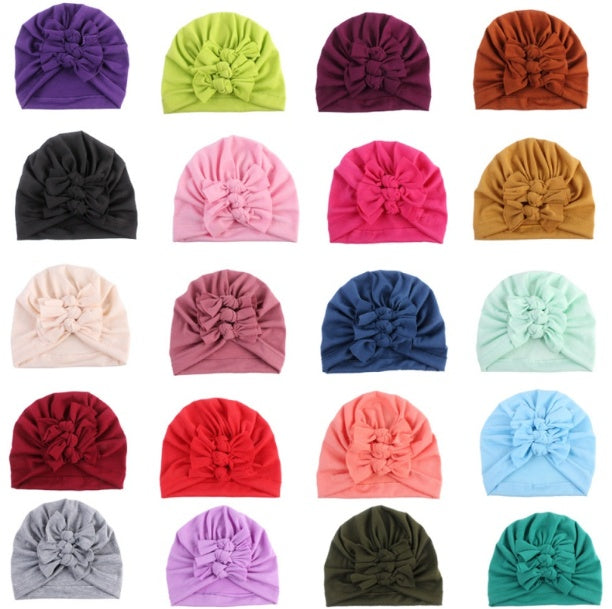 Pleated bowknot baby hat - KuzuSHOP