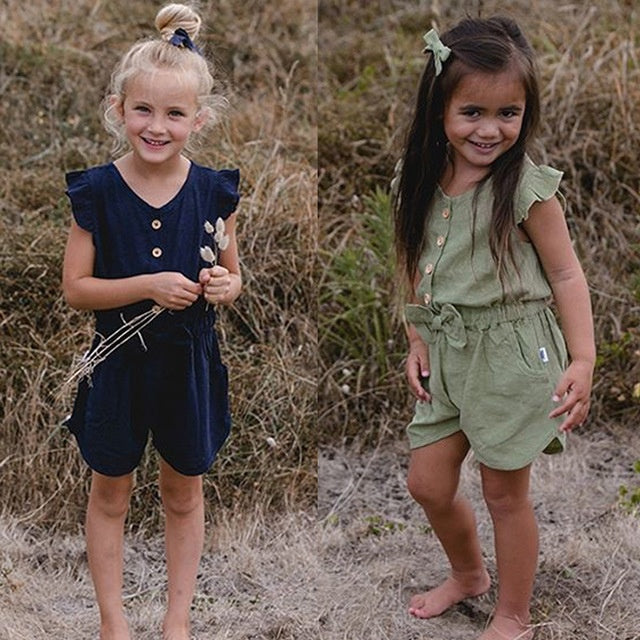 Toddler Girl Clothes Kids Baby Girls Summer Ruffles Sleeve - KuzuSHOP