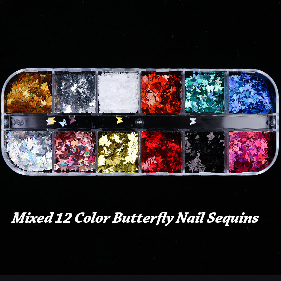Symphony butterfly sequin nail decoration - KuzuSHOP