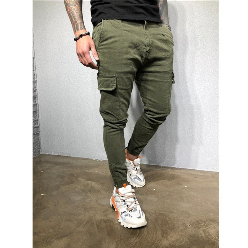 Drawstring zip woven pants - KuzuSHOP