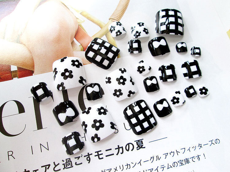 Pro Artificial Acrylic Toe Nails 24pcs Patch - KuzuSHOP