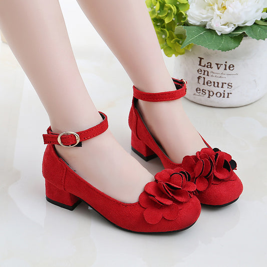 Girls Show Leather Princess High Heels - KuzuSHOP