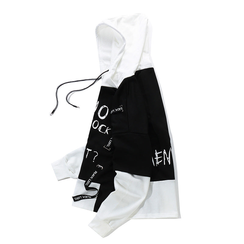 Autumn Men Graffiti Oversize Hoodies Hip-hop Round Neck Cotton Hoodie - KuzuSHOP