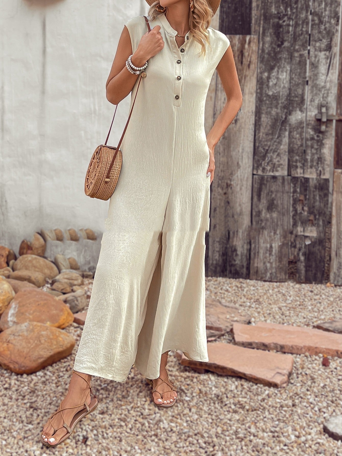 Women's Versatile Casual Solid Color Jumpsuit - KuzuSHOP