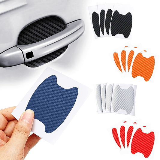 4pcs Set Of Door Stickers Carbon Fiber Scratch-resistant Car Handle Stickers - KuzuSHOP