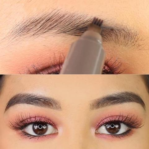 Waterproof Natural Eyebrow Pen Four-claw Eye Brow Tint Fork Tip Eyebrow Tattoo Pencil - KuzuSHOP