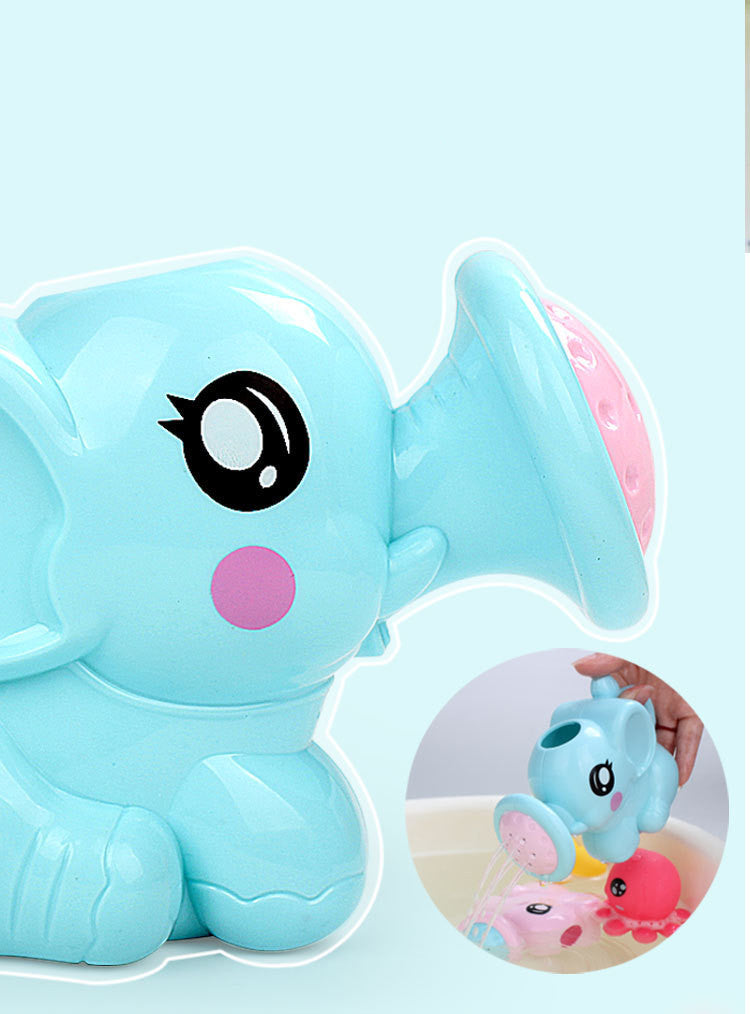 Baby Bath Toys Lovely Plastic Elephant Shape Water Spray For Baby Shower Swimming Toys Kids Gift Storage Mesh Bag Baby Kids Toy - KuzuSHOP