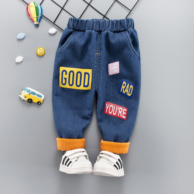 Baby winter plus velvet jeans - KuzuSHOP