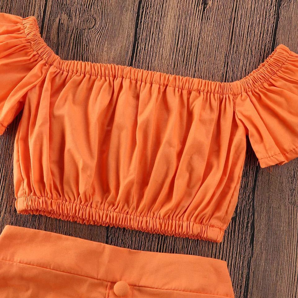 Girl orange skirt suit - KuzuSHOP