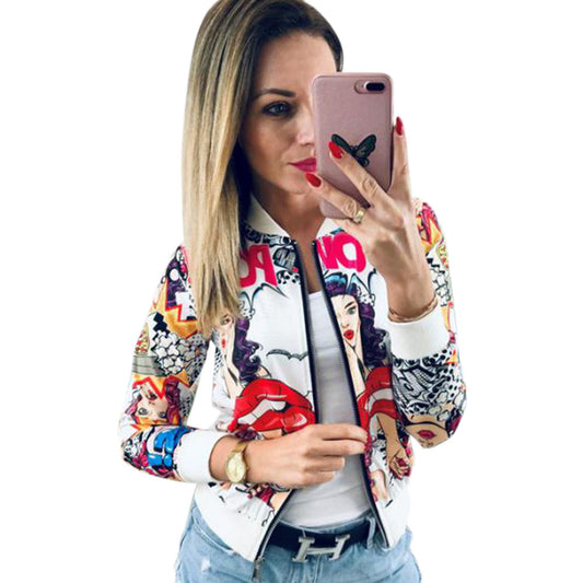 Ebay Baseball Zipper Digital Head Print Jacket - KuzuSHOP