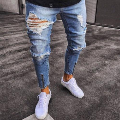 Stretchy Ripped Jeans - KuzuSHOP