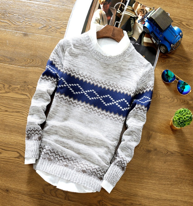 Winter sweater men's round neck sweater Trendy student pullover sweater men's clothing - KuzuSHOP