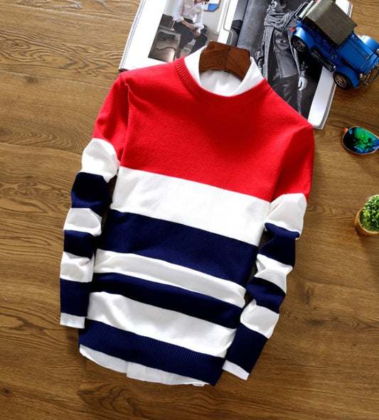 Winter sweater men's round neck sweater Trendy student pullover sweater men's clothing - KuzuSHOP