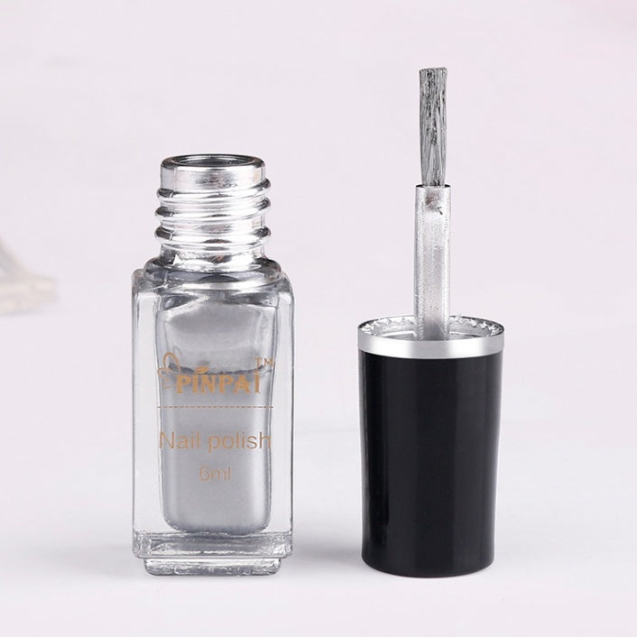 Mirror silver nail polish plating metal mirror silver oil 6ml environmental nail polish factory direct sales - KuzuSHOP