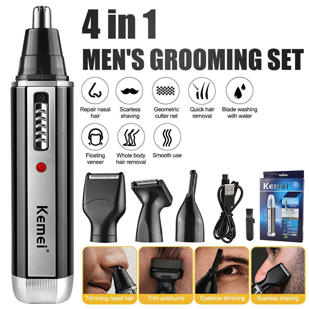 4 In 1 Rechargeable Hair Beard Eyebrow Ear Nose Shaver Trimmer Electric Kits UK - KuzuSHOP