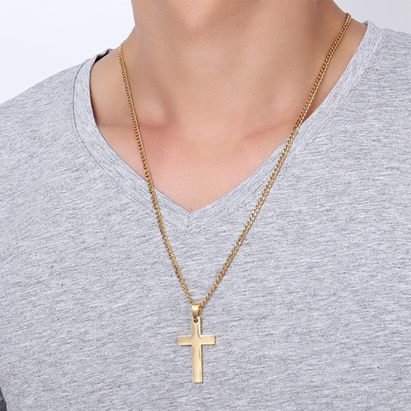 Classic Cross Necklace Men's Pendant Fashion Stainless Steel Jewelry - KuzuSHOP