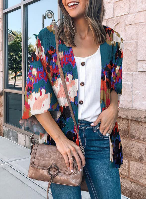 Women's Fashion Printing Coat Top - KuzuSHOP