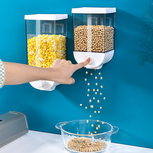 Kitchen Food Storage Easy Press Container Cereal Dispenser Wall Mounted Food Storage Box - KuzuSHOP