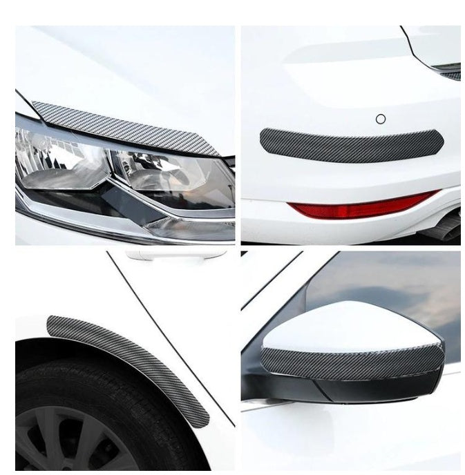 Automobile Threshold Bar Anti-stick General Door Side Bumper Stickers Universal Modified Pedal Trim Strips Carbon Fiber Pattern - KuzuSHOP