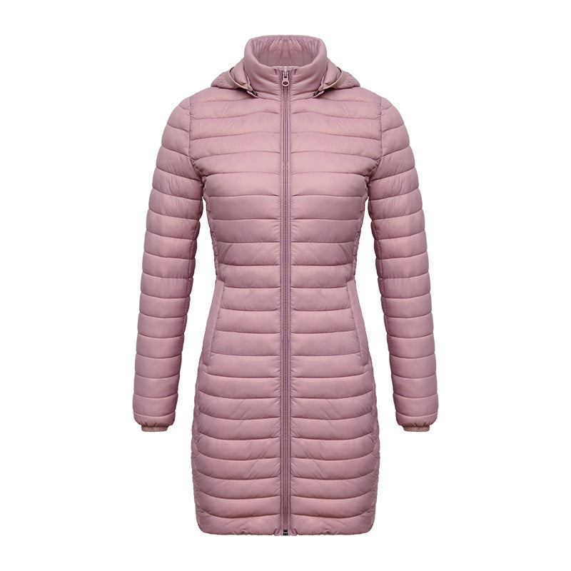 Women's Lightweight Mid-length Slim-fit Cotton-padded Jacket - KuzuSHOP