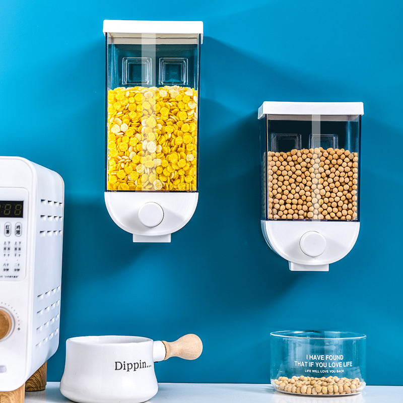 Kitchen Food Storage Easy Press Container Cereal Dispenser Wall Mounted Food Storage Box - KuzuSHOP