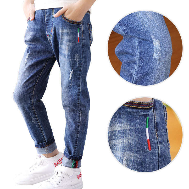 New Trendy Big Children's Pants Spring and Autumn Children's Trousers - KuzuSHOP