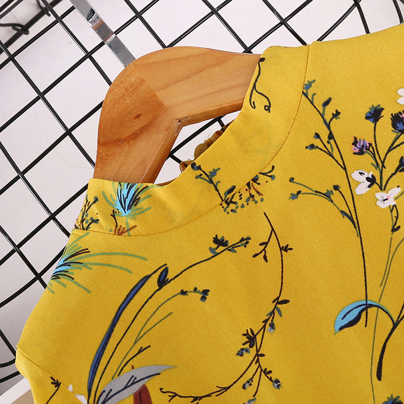 Explosive Kids Korean Printed Long Sleeve Children's Princess Dress - KuzuSHOP